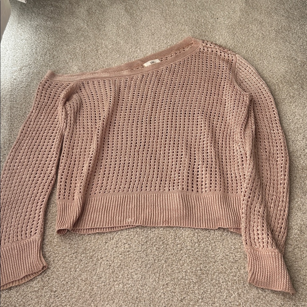 LPA Leo Off-Shoulder Open Knit Sweater - Picture 4 of 11